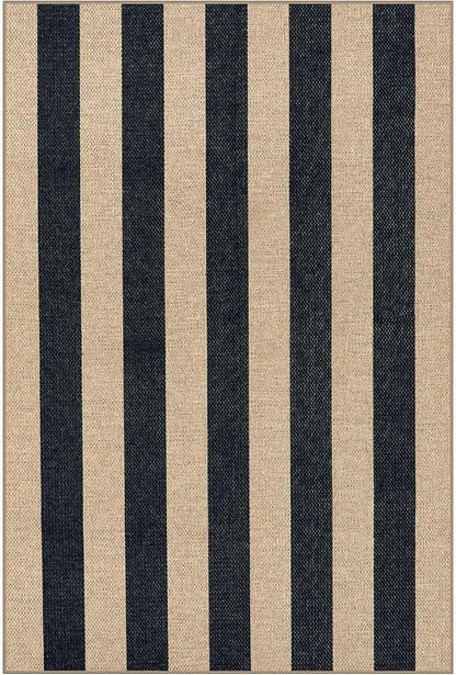 Lahome Striped Easy Jute Rug, 2x3 Entryway Rug Indoor Outdoor Front Door Mat, Farmhouse Neutral Non Slip Non Shedding Washable Kitchen Mats for Floor Foyer