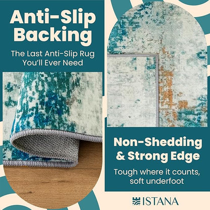 Istana 9x12 Area Rug - Green 9 x 12 Area Rugs for Living Room - Foldable 9x12 Rugs for Bedroom/Living Room Rug - Stain Resistant Washable Rugs - Eco-Friendly Area Rugs