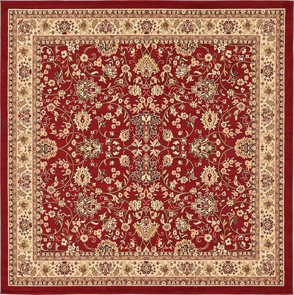 Unique Loom Sialk Hill Collection Area Rug - Washington (7' 10" Square Burgundy/Cream)