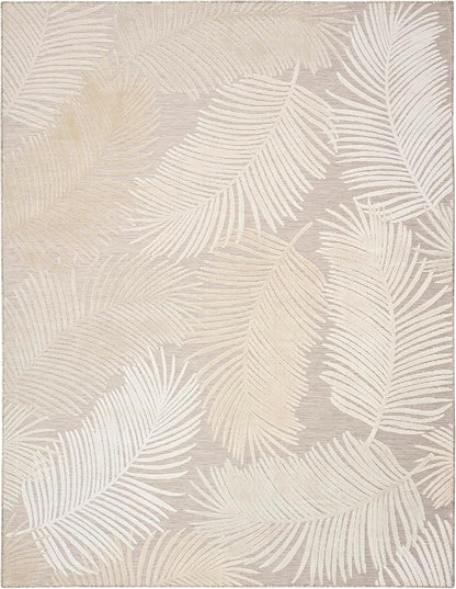 Nourison Home Suncoast Beige 9' x 12' Area Rug - Easy Clean, Non Shedding, Bed Room, Living Room, Dining Room, Kitchen (9' x 12')