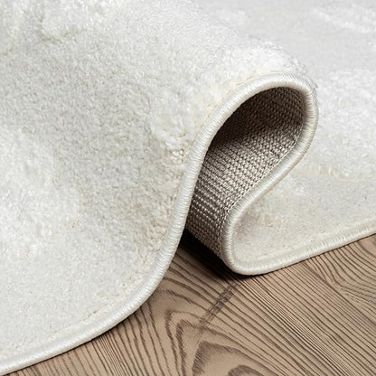 Abani Nomad Cream Area Rug 4' x 6' for Living Room, Bedroom - Abstract Pattern - Durable & Easy to Clean