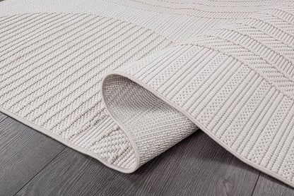 CAMILSON Micro Loop Rug 6x9 Modern Luxury Geometric Arch Area Rugs Soft High and Low Pile Stain Resistant Easy-Cleaning Non-Shedding for Living Room Office Indoor Carpet (6 x 9 / White)