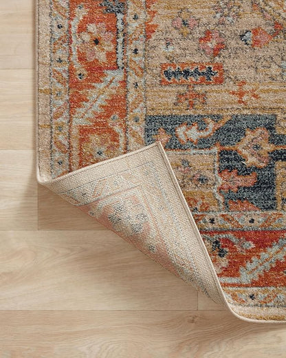 Loloi Jocelyn Collection JOC-01 Sand/Multi 9'-6" x 12'-6" .38" Thick Area Rug