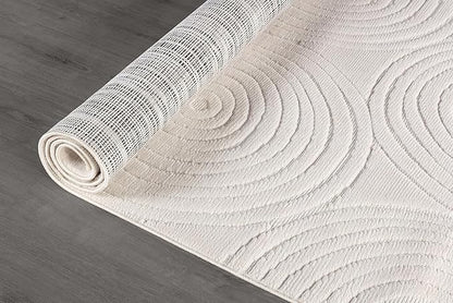 Beverly Rug Micro Loop Area Rug Light Gray 5x7 Geometric Modern Luxury Circular Durable Soft Indoor Rugs for Living Dining Room Office Stain Resistant Non Shedding Casual Indoor Carpet 5 x 7