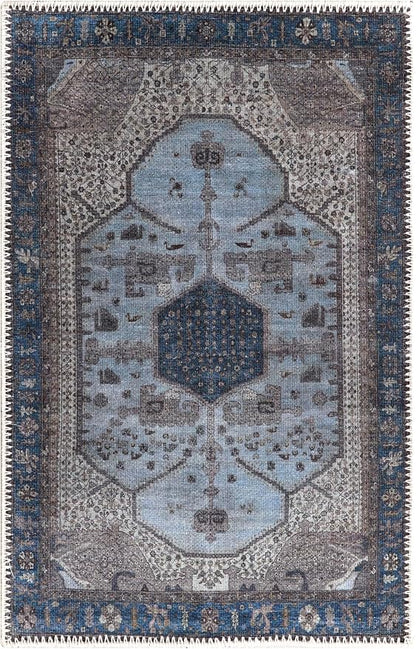 Keen Home Design 2x3 Rug - Machine Washable Entry Rug with Non-Slip Backing, Ideal for Enteryway, Kitchen, Bathroom, Laundry Room - Vintage, Easy Clean, Durable, Low Pile Rug - (2' x 3')