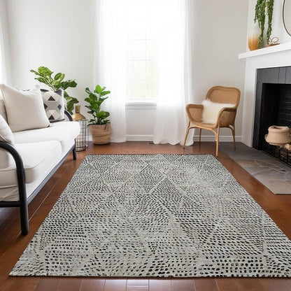 Addison Rugs Chantille ACN591 Gray 5' x 7'6" Indoor Outdoor Area Rug, Easy Clean, Machine Washable, Non Shedding, Bedroom, Living Room, Dining Room, Kitchen, Patio Rug