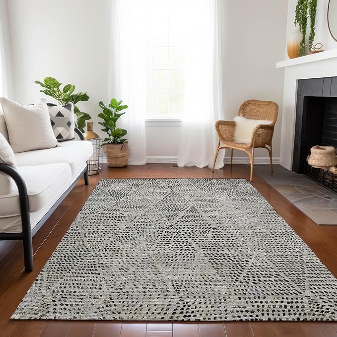 Addison Rugs Chantille ACN591 Gray 2'6" x 3'10" Indoor Outdoor Area Rug, Easy Clean, Machine Washable, Non Shedding, Bedroom, Living Room, Dining Room, Kitchen, Patio Rug