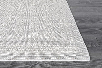 Micro Loop Indoor Rug White 9x12 Boho Geometric Neutral Area Rugs for Living Room Soft Luxury Modern Low and High Pile Durable Stain Resistant Non-Shedding Indoor Area Carpet 9 x 12