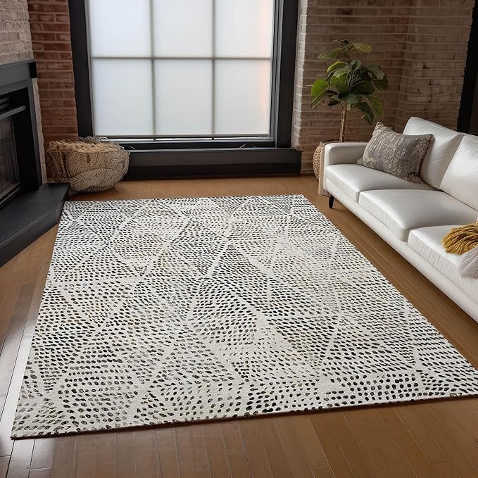Addison Rugs Chantille ACN591 Ivory 8' x 10' Indoor Outdoor Area Rug, Easy Clean, Machine Washable, Non Shedding, Bedroom, Living Room, Dining Room, Kitchen, Patio Rug