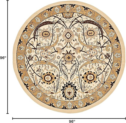 Unique Loom Espahan Collection Area Rug - Cape Cod (8'Round, Ivory/ Beige)