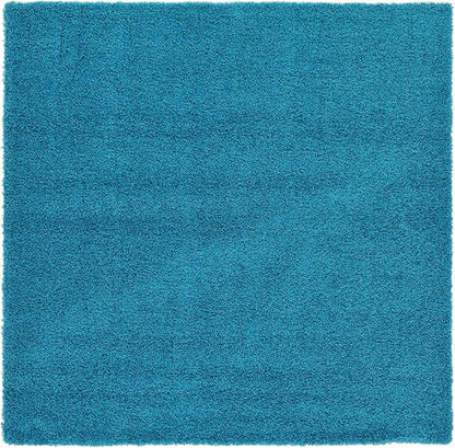 Unique Loom Solid Shag Collection Area Rug (8' Square, Turquoise)
