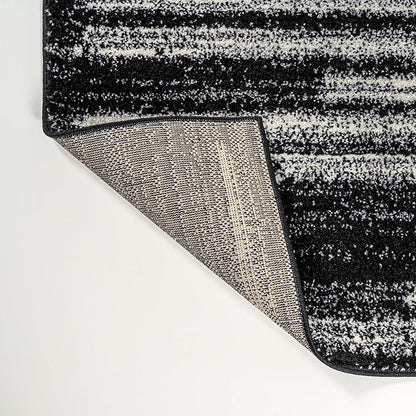 JONATHAN Y Khalil Modern Berber Stripe Black/Cream Indoor Area Rug, 3x5, Contemporary, Bohemian, Easy-Cleaning for Living Room, Bedroom, Kitchen, Pet Friendly, Non-Shedding (MOH207F-3)