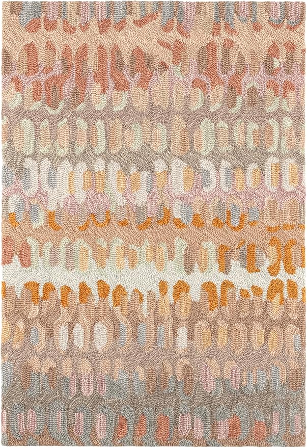 Dash & Albert Paint Chip Stone Hand Micro Hooked Wool Rug, 9.5 X 13.5 Feet, Multicolored/Browns Geometric Pattern