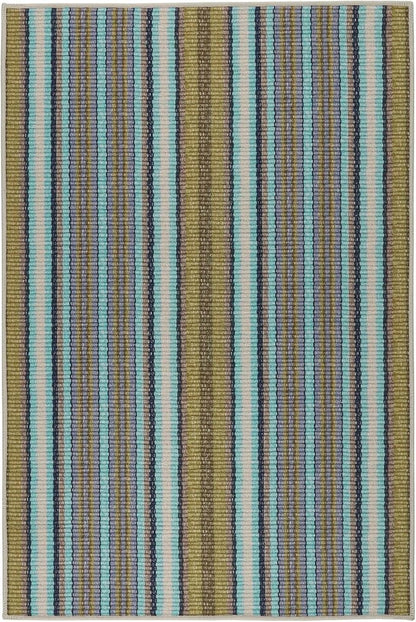 Dash & Albert Treehouse Stripe Machine Washable Rug, 6 X 9 Feet, Green Stripe Pattern