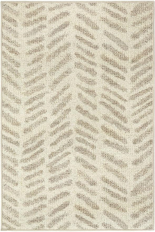 Dash & Albert Rowley Grey Machine Washable Rug, 6 X 9 Feet, Grey Graphic Pattern