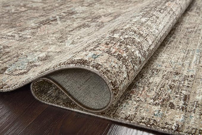 Loloi Magnolia Home by Joanna Gaines Millie Collection MIE-03 Charcoal/Dove 2'-7" x 14', .25" Pile Height, Runner Rug