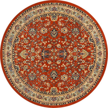 Unique Loom Sialk Hill Collection Area Rug - Washington (8' Round Terracotta/Cream)