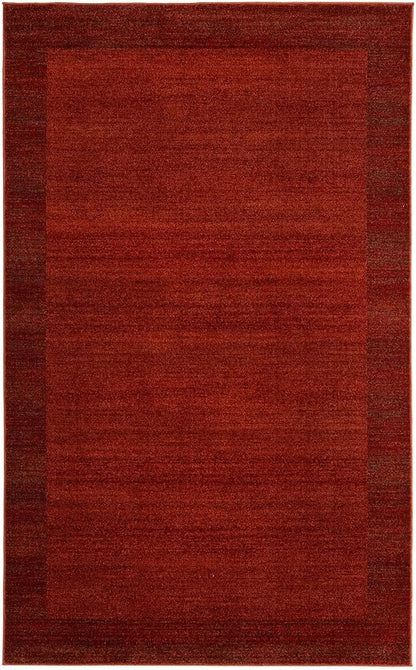 Rugs.com Angelica Collection Rug – 5' x 8' Terracotta Medium Rug Perfect for Bedrooms, Dining Rooms, Living Rooms