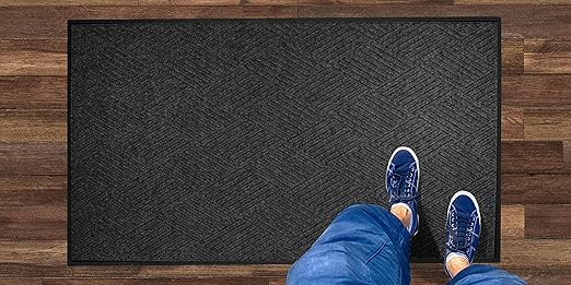 WaterHog Diamond-Pattern Commercial Grade Entrance Mat, Indoor/Outdoor Floor Mat 3' Length x 2' Width, Charcoal by M+A Matting