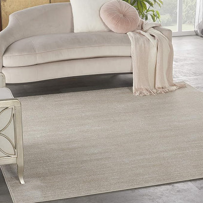 Nourison Home Nourison Essentials Ivory Beige 5' x Square Area Rug - Easy Clean, Non Shedding, Bed Room, Living Room, Dining Room, Kitchen (5' x Square)