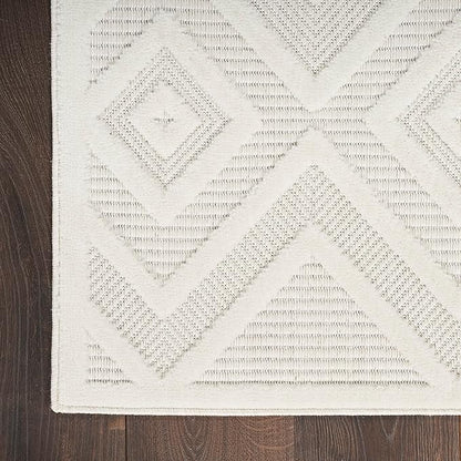 Nourison Home Versatile Ivory White 10' x 14' Area Rug - Easy Clean, Non Shedding, Bed Room, Living Room, Dining Room, Kitchen (10' x 14')