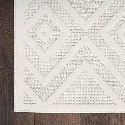 Nourison Home Versatile Ivory White 9' x Square Area Rug - Easy Clean, Non Shedding, Bed Room, Living Room, Dining Room, Kitchen (9' x Square)