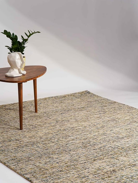 Hand Tufted Wool ECO-Friendly Area Rugs - 8'x10', Rectangle Shape, Light Green, Solid Plain Design, High Pile Thick Handmade Area Rugs for Living Room, Bed Room (KWC111)