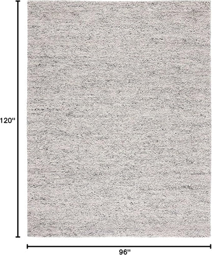 SAFAVIEH Area Rug 8x10 - Natura Collection - Large - Light Grey & Ivory, Handmade Wool Blend, Textured Design, Ideal for Living Room, Bedroom, Dining Space (NAT620G)