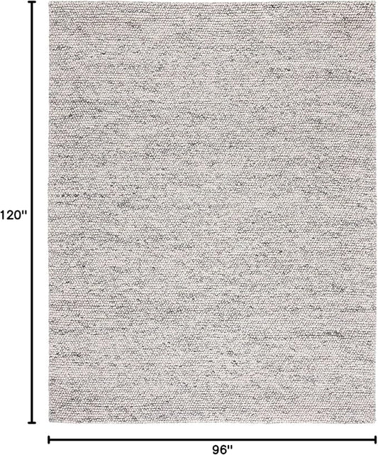SAFAVIEH Area Rug 8x10 - Natura Collection - Large - Light Grey & Ivory, Handmade Wool Blend, Textured Design, Ideal for Living Room, Bedroom, Dining Space (NAT620G)
