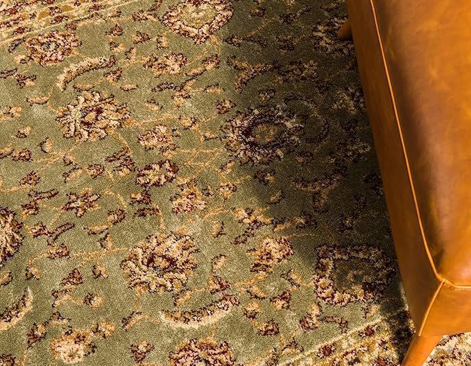Unique Loom Voyage Collection Traditional Oriental Classic Intricate Design Area Rug (6' 0 x 9' 0 Rectangular, Green/Ivory)