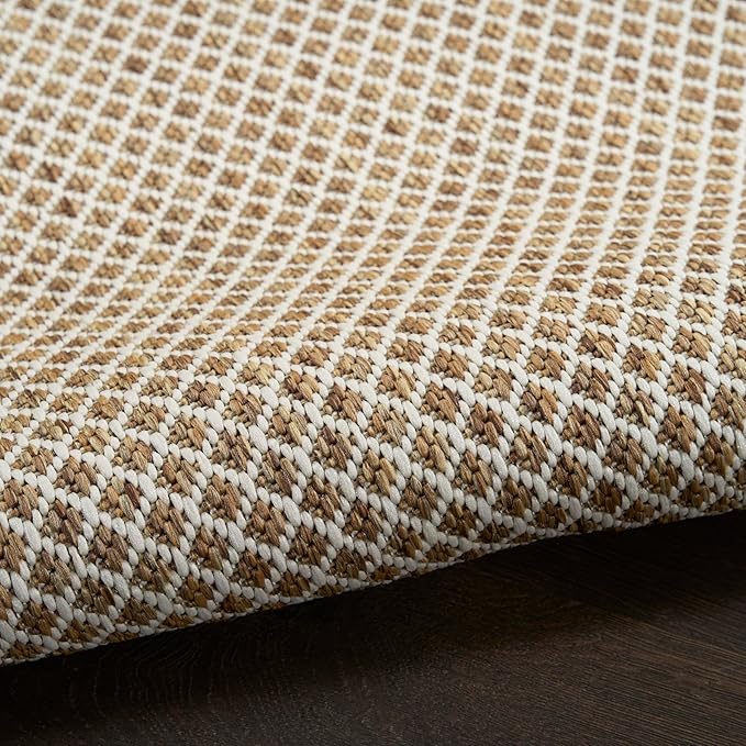 Nourison Home Courtyard Jute Ivory 6' x 9' Area Rug - Easy Clean, Non Shedding, Bedroom, Living Room, Dining Room, Kitchen