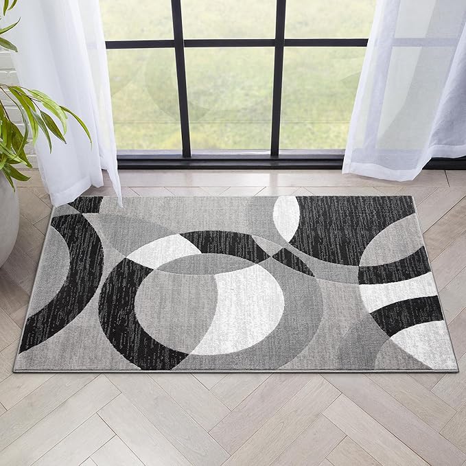 Well Woven Dulcet Bingo Grey Modern Geometric 2'7" x 3'11" Area Rug