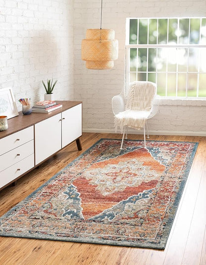 Unique Loom Isabella Collection Area Rug - Rossellini (3' 3" x 5' 3" Rectangle, Rust Red/ Beige)