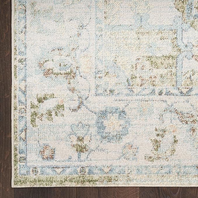 Nourison Home Astra Machine Washable Blue Green 7'10" x 10' Area Rug - Easy Clean, Non Shedding, Bed Room, Living Room, Dining Room, Kitchen (8' x 10')
