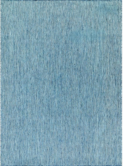 Beverly Rug Indoor Outdoor Rug 10x14, Washable Outside Carpet for Patio, Deck, Porch, Solid Modern Area Rug, Water Resistant, Aqua Blue
