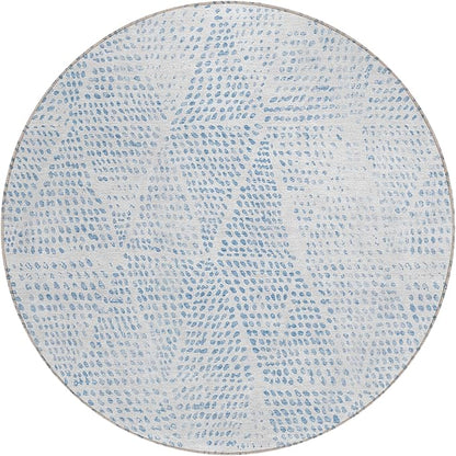 Addison Rugs Chantille ACN591 Denim 8' x 8' Indoor Outdoor Round Rug, Easy Clean, Machine Washable, Non Shedding, Bedroom, Living Room, Dining Room, Kitchen, Patio Rug