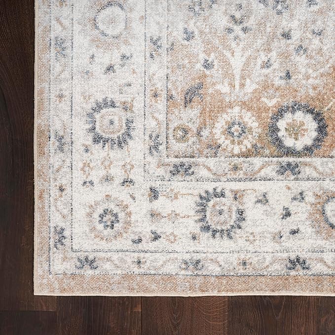 Nourison Home Astra Machine Washable Silver Taupe 5'3" x 7' Area Rug - Easy Clean, Non Shedding, Bed Room, Living Room, Dining Room, Kitchen (5' x 7')