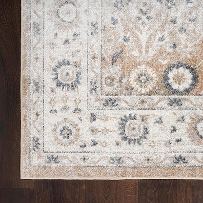 Nourison Home Astra Machine Washable Silver Taupe 5'3" x 7' Area Rug - Easy Clean, Non Shedding, Bed Room, Living Room, Dining Room, Kitchen (5' x 7')
