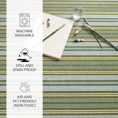 Dash and Albert Caravan Machine Washable Area Rug - 6' x 9' Multicolor Stripe Washable Accent Rug Durable, High Traffic Area Kitchen, Hallway, Bedroom, Stairs
