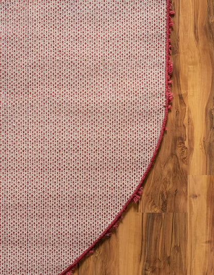 Unique Loom Davos Shag Collection Area Rug - Solid (5' 3" x 8' Oval, Poppy)