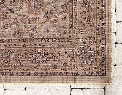 Unique Loom Sialk Hill Collection Area Rug - Washington (9' 10" x 13' 1" Rectangle Ivory/Black)