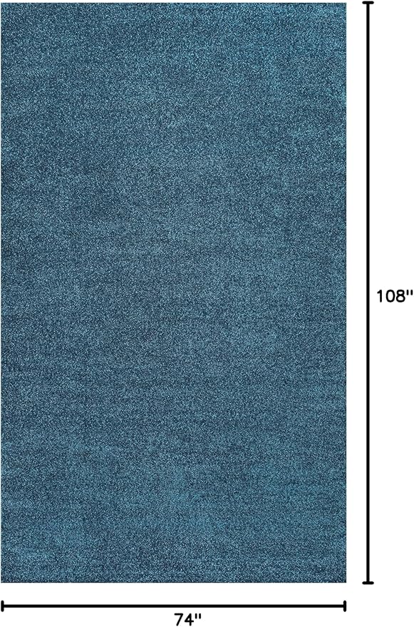 Eyely UES100H-6 Supersoft Haze Solid Low-Pile Indoor Area Rug, Coastal, Bohemian, Minimalist, Classic, Casual for Bedroom,Kitchen,Living Room,Non Shedding,Easy-Washing, Blue, 6 X 9