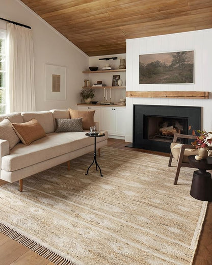 Loloi Angela Rose Rivers Collection RIV-04 Natural/Ivory 8'-6" x 11'-6" Reversible Area Rug