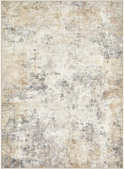 4x6 Area Rug Living Room Rugs - Washable Neutral Modern Abstract Soft Thin Rug Indoor Floor No Slip Rug Carpet for Bedroom Under Dining Table Home Office Decor - Golden Grey