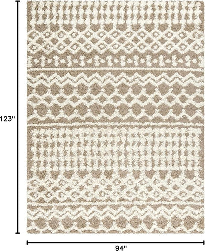 Livabliss Hapsburg Moroccan Shag Area Rug,7'10" x 10'3",Medium Brown
