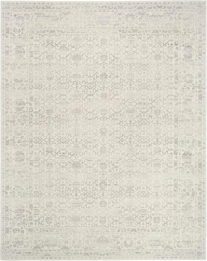 Nourison Home Grace Grey 7'10" x 9'10" Area Rug - Easy Clean, Non Shedding, Bed Room, Living Room, Dining Room, Kitchen (8' x 10')