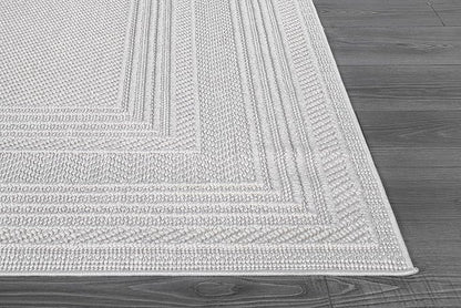Micro Loop Indoor Rug White 10x14 Boho Geometric Neutral Area Rugs for Living Room Soft Luxury Modern Low and High Pile Durable Stain Resistant Non-Shedding Indoor Area Carpet 10 x 14