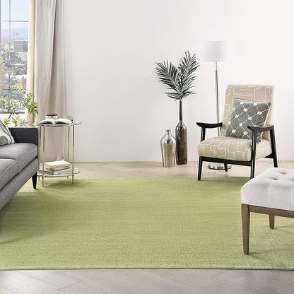 Nourison Home Nourison Essentials Green 9' x Square Area Rug - Easy Clean, Non Shedding, Bed Room, Living Room, Dining Room, Kitchen (9' x Square)