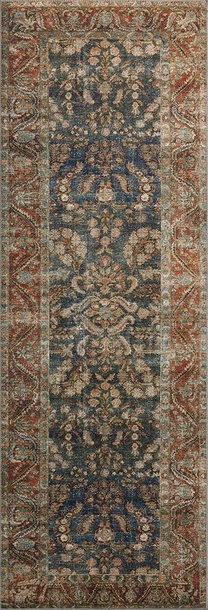 Loloi Chris Loves Julia Jules Collection JUL-10 Ocean/Spice 3'-6" x 5'-6", .13" Pile Height, Area Rug