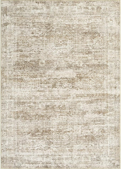 6x9 Area Rug for Living Room Washable 6x9 Rug Non-Slip Modern Rugs for Bedroom Dining Room Ultra-Thin Indoor Brown Rug